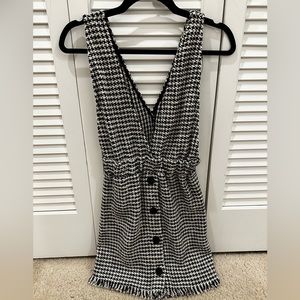 Zara Pinafore Dress Black and White Size small